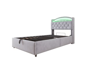 Lit coffre 90x200 cm C-CRAFTLINK coloris gris