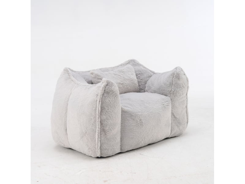  Fauteuil poire géant 123x97x73 cm – gris – coussin inclus, mousse haute densité et confort  - Conforama A