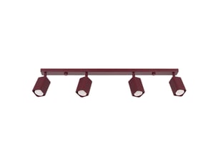 Plafonnier rayo 4l bordeaux aluminium moderne 16.5x81x6cm