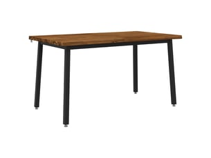 Table à manger moderne 140x80x75 cm bois d'acacia massif naturel et noir shl45465