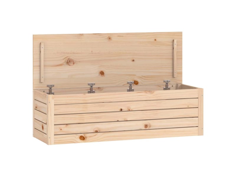  Boîte de rangement, coffre de rangement 109x36,5x33 cm bois massif de pin  - Conforama A