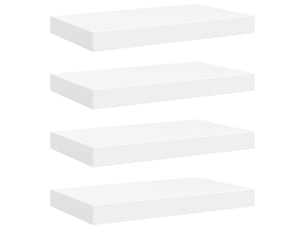 Lot de 4 étagères flottantes, étagères murales blanc 40x23,5x3,8 cm mdf cf43285