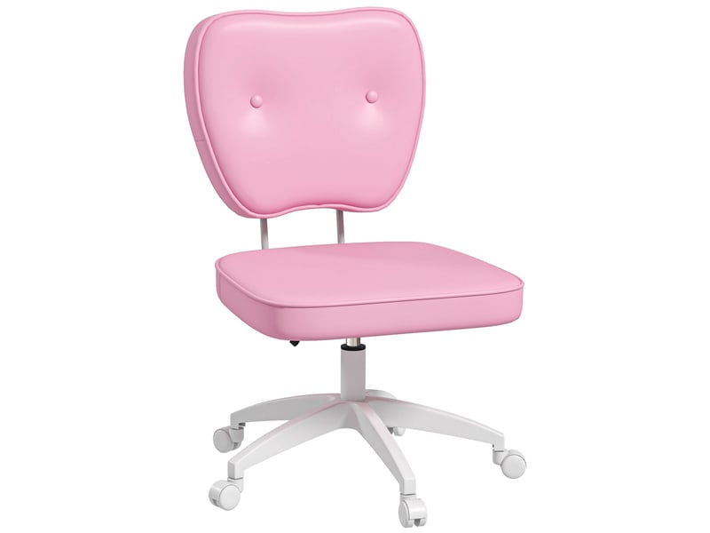  Chaise de bureau sans accoudoirs, fauteuil de bureau, polyuréthane, 59x46x92cm, rose  - Conforama B