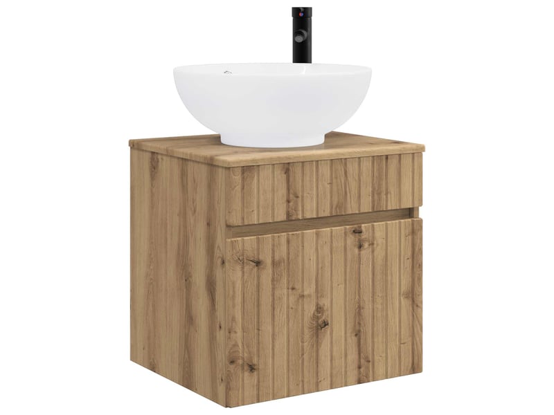  Meuble de lavabo mural, rangement salle de bain chêne artisanal 49x44.5x66.5 cm  - Conforama A