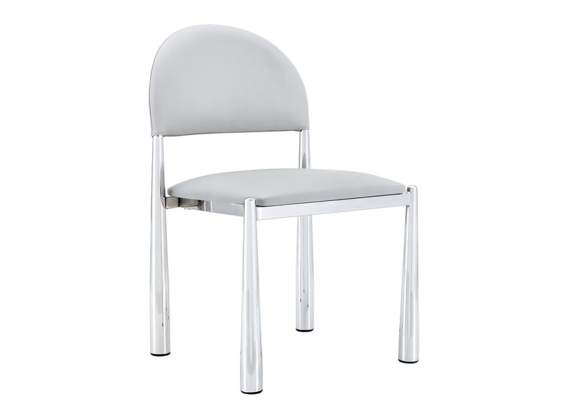  Lot de 2 chaises de salle à manger,45x48x80 cm,polyuréthane,gris clair  - Conforama D