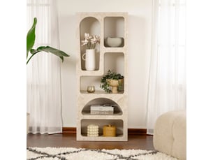 Bibliothèque avec 5 niches beige