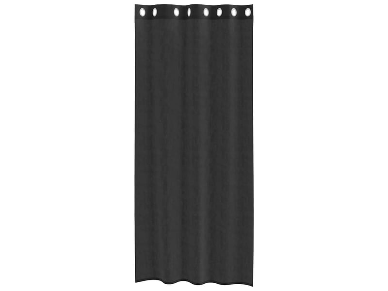 Lot de 2 rideaux en voile, voilages avec œillets noir 140x245 cm cf44388 - Conforama D