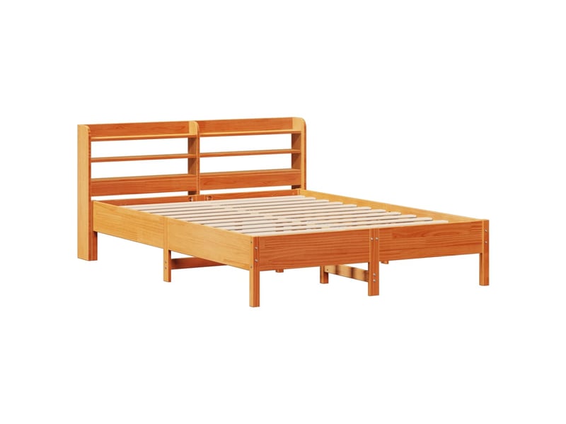  Lit double- lit adulte -  cadre de lit sans matelas  marron 160x200cm bois pin massif  - Conforama B