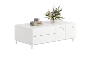 Table basse rectangulaire coloris blanc MIVRAY - 50 cmx100 cm