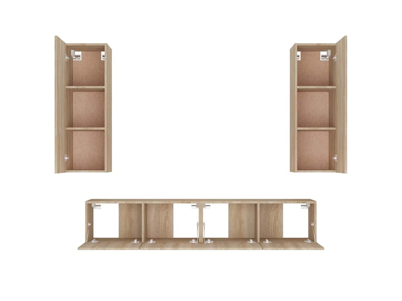  Ensemble de meubles tv 4 pcs chêne sonoma bois d'ingénierie shl79799  - Conforama D