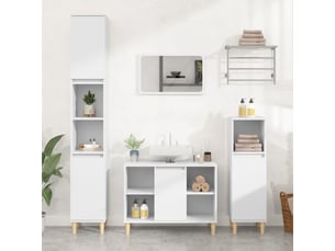 Ensemble de meubles salle de bain 3 pcs blanc bois d'ingénierie cf63938