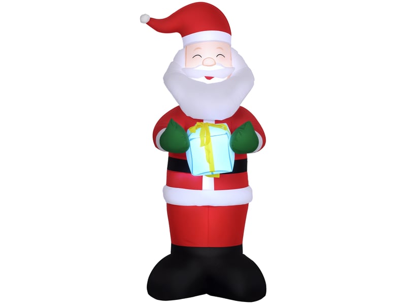  Père noël gonflable avec cadeau, 3 lumières led et gonfleur inclus, 77 x 68 x 184 cm  - Conforama A