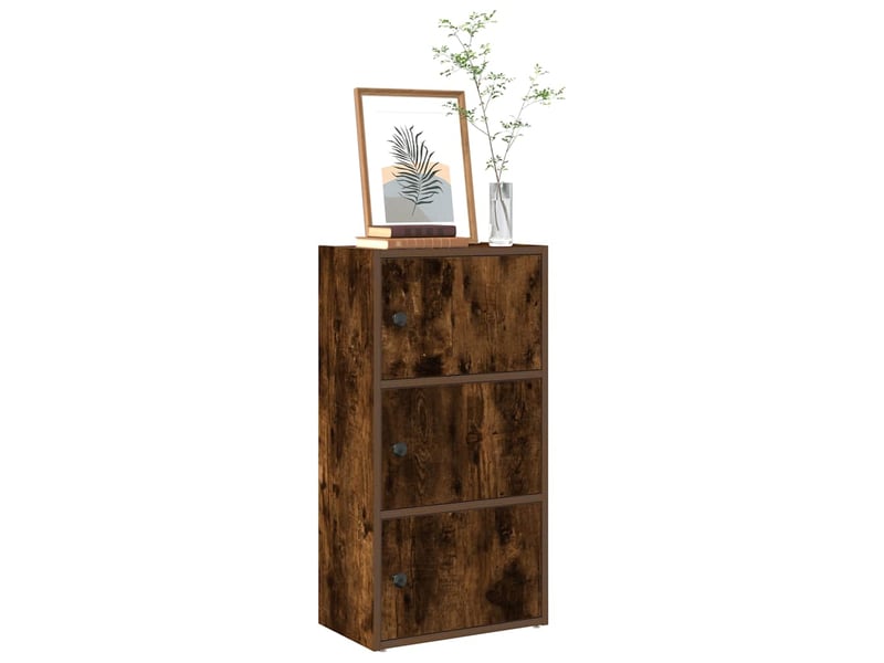  Bibliothèque, étagère de rangement chêne fumé 40x24x77 cm bois d'ingénierie  - Conforama B