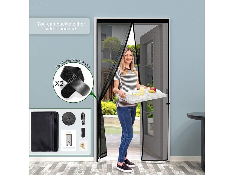  Moustiquaire porte magnétique 90x210cm fermeture automatique  - Conforama D