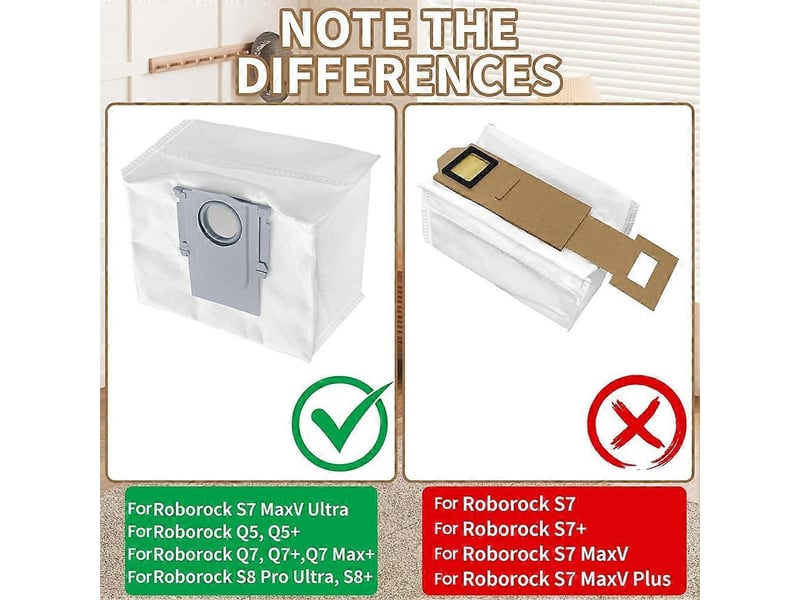Replacement dust bags for roborock q5 max+ s8+ s8 pro ultra s7 maxv ultra s7 max ultra robotic vacuums parts - Conforama C