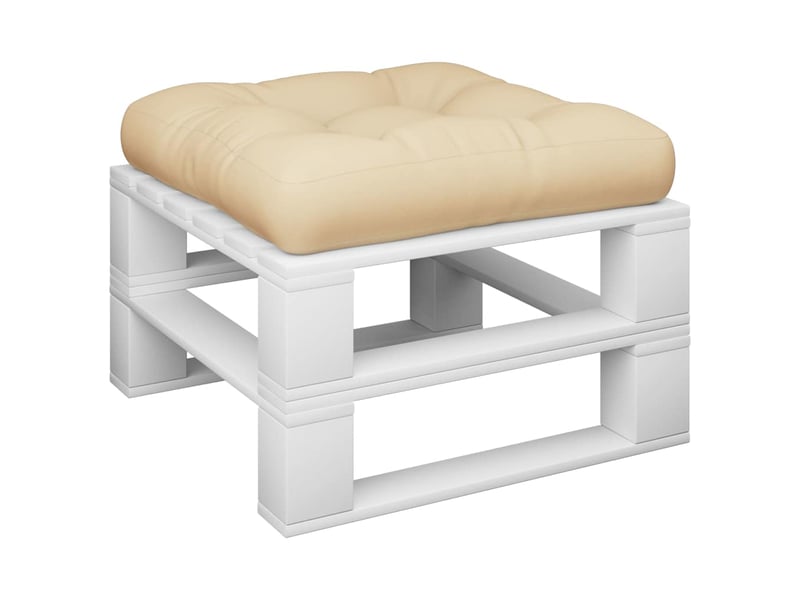  Coussin de palette, coussin de chaise, coussin de canapé beige 50x50x12 cm tissu cf55288  - Conforama C