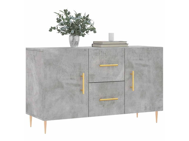  Buffet - bahut - meuble de rangement gris béton 100x36x60 cm bois d'ingénierie  - Conforama C