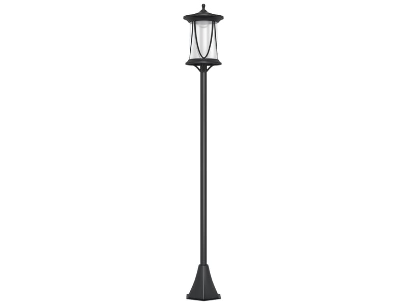 Lampe solaire extérieure à led, fonctionnement automatique, résistante aux intempéries, autonomie de 6 h, 17 cm (l) x 17 cm (p) x 127 cm (h), noire  - Conforama A