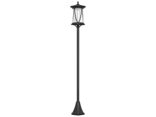 Lampe solaire extérieure à led, fonctionnement automatique, résistante aux intempéries, autonomie de 6 h, 17 cm (l) x 17 cm (p) x 127 cm (h), noire