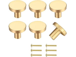 10 unités. Ensemble de boutons de meubles arrondis, 20x25mm, laiton