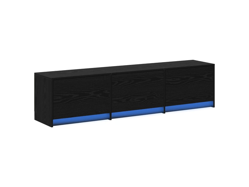 Meuble tv - banc tv - meuble de rangement chêne noir bois d'ingénierie - Conforama A