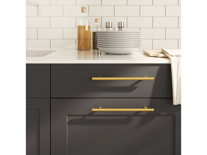  Tireurs d'armoire, 10 unités, dorés, acier inoxydable  - Conforama D