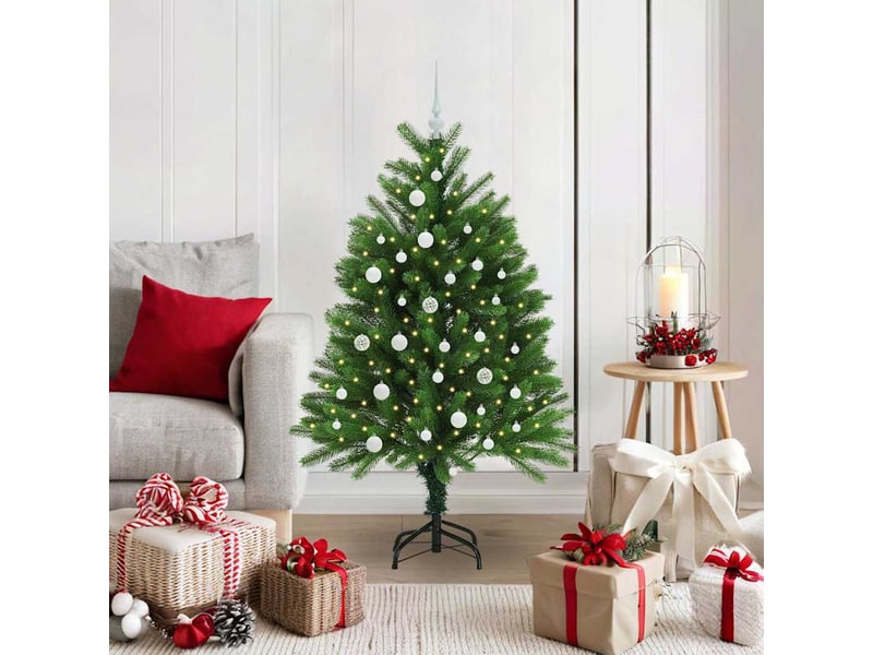  Sapin de noël, arbre de noël avec 150 led avec support vert 120 cm pe shl4061  - Conforama B