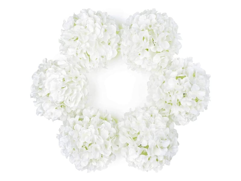  Lot de 6 grands hortensias en soie artificiels (blancs) avec des tiges de bandeau de faux hortensias blancs pour les centres de table de jardin de  - Conforama A