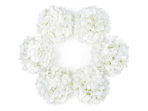 Lot de 6 grands hortensias en soie artificiels (blancs) avec des tiges de bandeau de faux hortensias blancs pour les centres de table de jardin de
