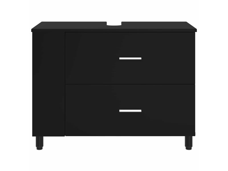  Unité de vanité de salle de bain, meuble de rangement noir 80x35x60 cm  - Conforama E