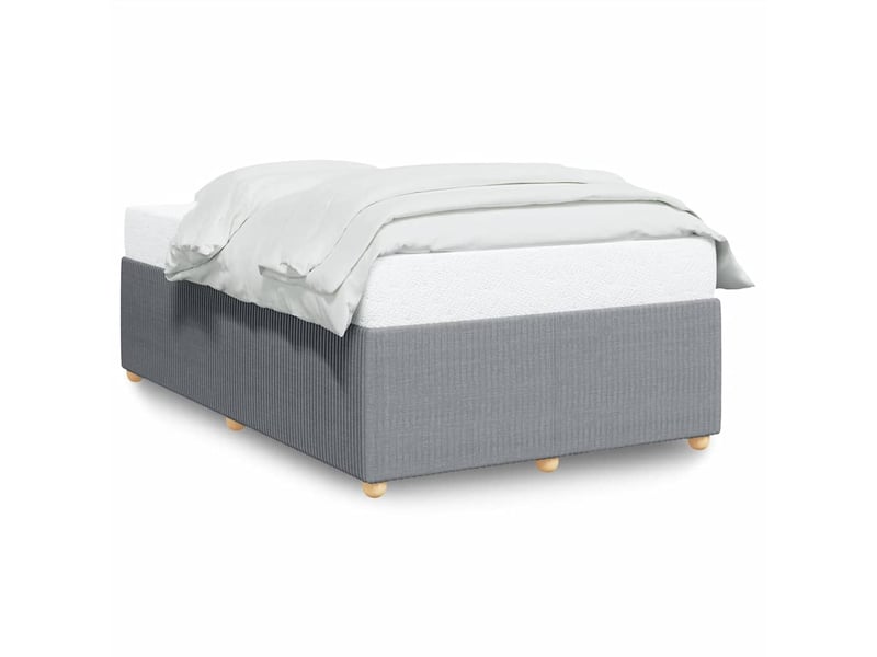  Lit double- lit adulte -  cadre de lit sans matelas gris clair 120x190 cm tissu  - Conforama A