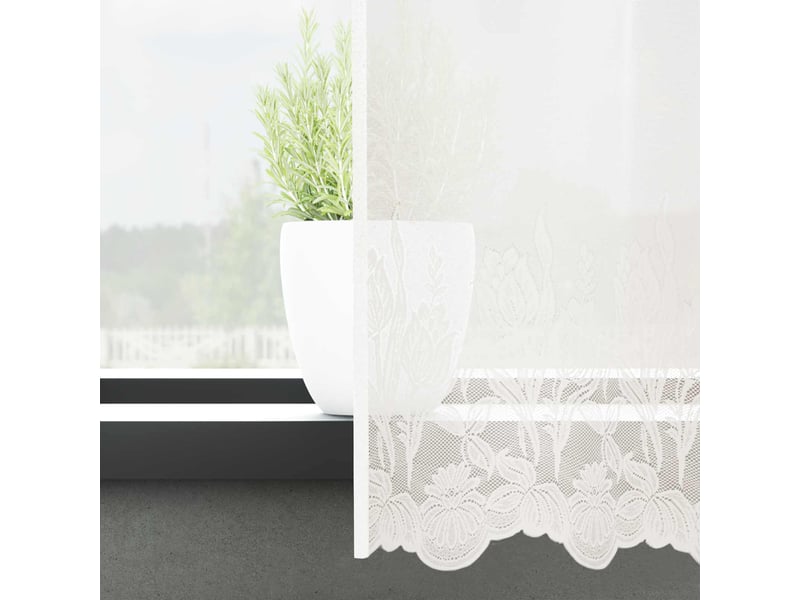  Rideau en dentelle, rideau ajouré, voilage blanc 220 x 750 cm polyester cf43731  - Conforama C