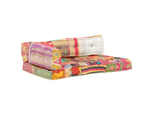 Coussin de canapé palette, coussin de chaise multicolore tissu patchwork cf54199