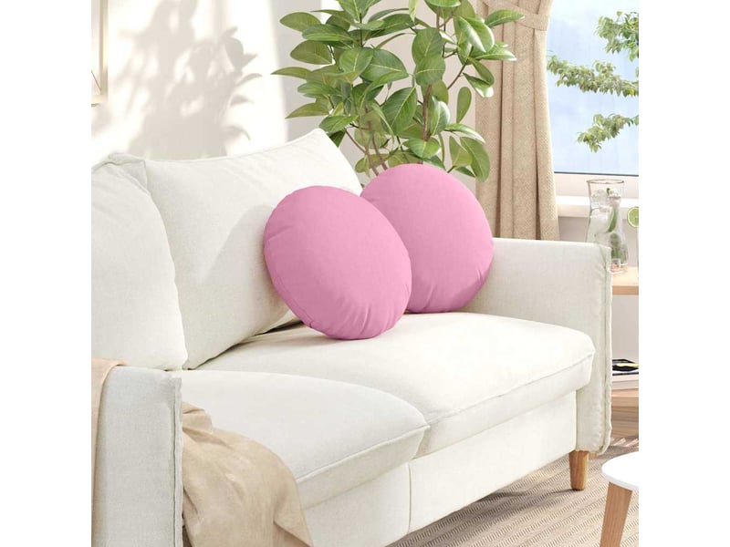 Lot de 2 coussins de siège, coussins décoratifs tissu rose ø40 x 13 cm cf59854 - Conforama B