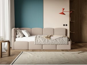 Lit 2 places 90x200 cm SELSEY Cloudy coloris beige