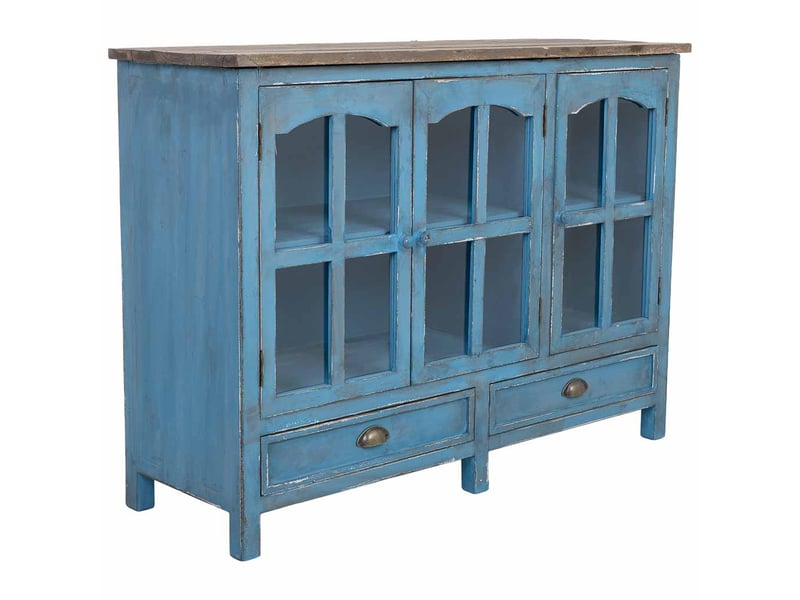 Buffet en bois bleu 120x40x88 cm h  - Conforama A