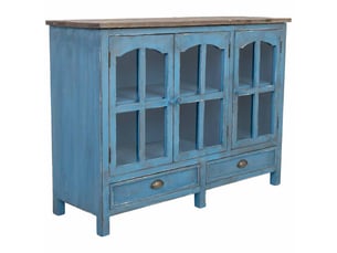 Buffet en bois bleu 120x40x88 cm h