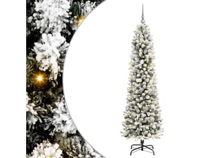 Sapin de noël, arbre de noël artificiel blanc 210 cm pvc, métal et plastique cf61283