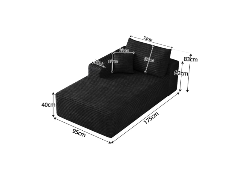  Canapé-lit y165-l noir – canapé convertible design moderne et élégant  - Conforama C