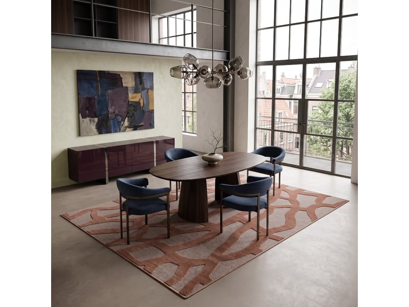  Tapis relief graphique terracotta 160x230  - Conforama R