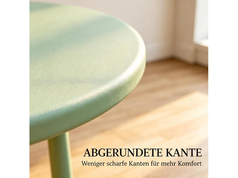  Table basse de jardin ronde avec piètement croisé et patins réglables en métal vert pour terrasse ø 48 × 51 cm  - Conforama E