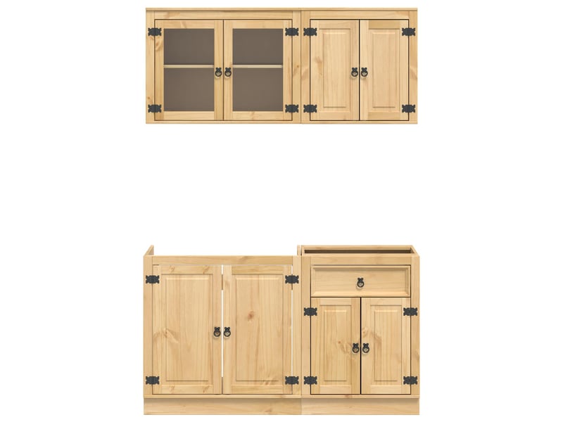  Armoire de rangement moderne chic salle à manger 140 x 46 x 81,5 cm grand espace de stockage en pin massif miel 02_0056016  - Conforama D