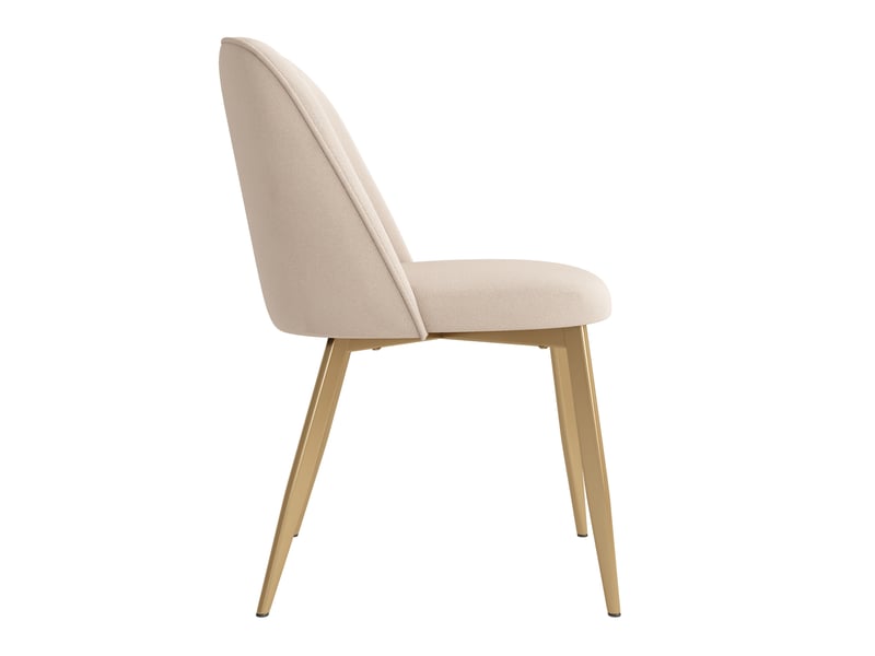  Lot de 6 chaises salle à manger 53x50x80cm, confort contemporain, dossier ergonomique, pour salon, cuisine, métal, beige+doré  - Conforama A