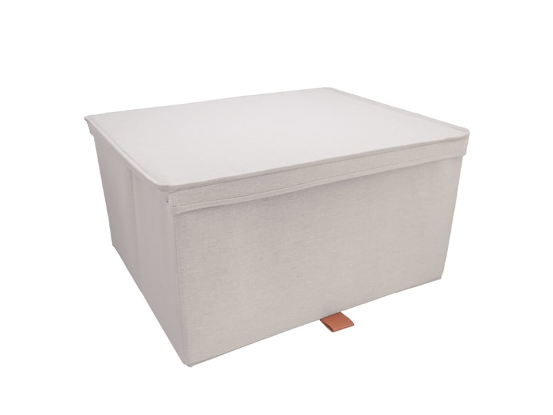  Boîte dressing à couvercle tissu aspect lin beige xl 54 x 46 x 29 cm 62883 - Conforama A
