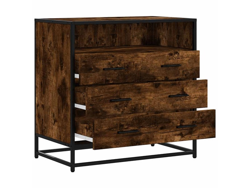  Commode chambre adulte, armoire à tiroirs chêne fumé 70x41x70 cm bois d'ingénierie  - Conforama E