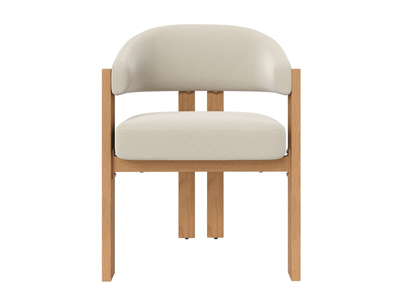  Lot de 6 chaises de salle à manger 49x47x78cm, beige et naturel, garnissage épais, meuble de cuisine, effet bois, métal  - Conforama A