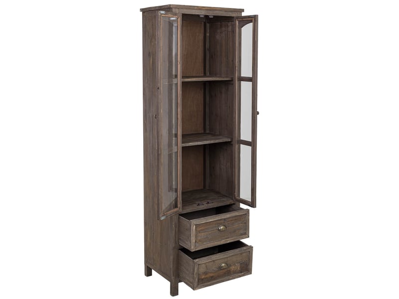  Vitrine en bois brun 55x40x180 cm h  - Conforama E