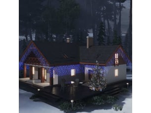 Rideau lumineux à glaçons led 10m 400 led bleu 8 fonctions cf43934