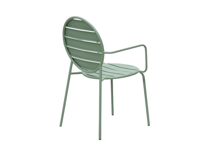Lot de 2 fauteuils de jardin dossier rond en métal vert - baca - Conforama D