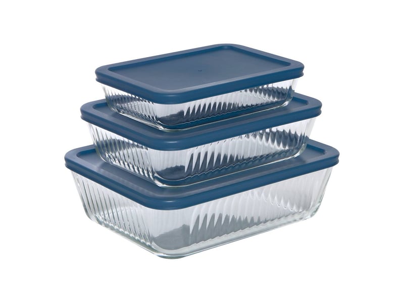  Lot de 3 plats à four en verre transparent avec couverts essentiels rectangulaires KEEPEAT - Conforama A